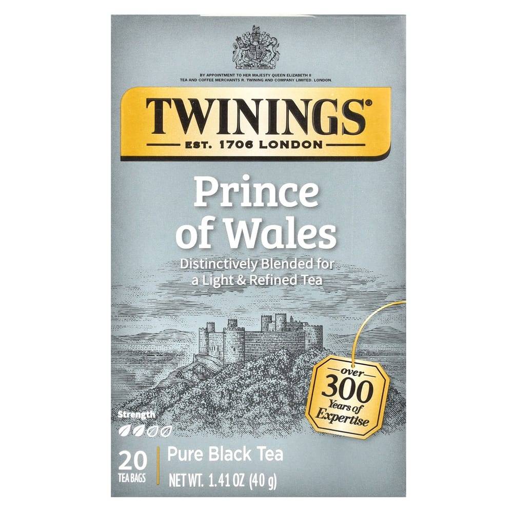 Twinings Prince of Wales Rent Svart Te, 20 Te påsar, 40g (1,41 oz)