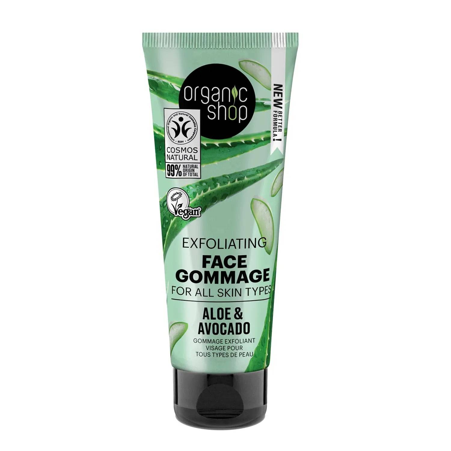 Organic Shop Scrub viso all'aloe e avocado 75 ml
