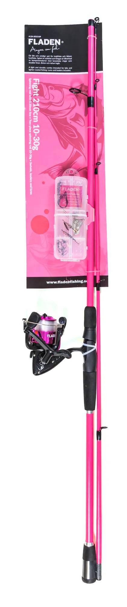 Fight 210cm 10-30g med box tafsar lekande spinnare & skeddrag rosa