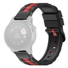 För Garmin Fenix 7X / 7X Solar / 6X / 6X Pro / 5X Sapphire / 5X Puls / Enduro Silicone Watch Band Quick Release Watch Arm Chain Stripes 26 mm klockband med metallkontakt