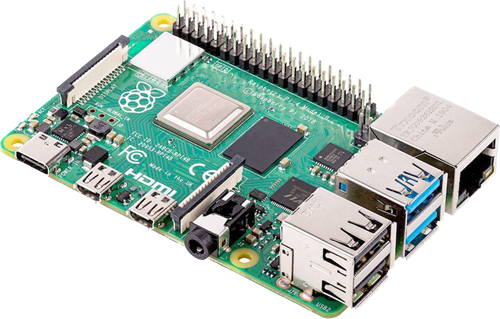 Raspberry Pi 4 Model B, 4 GB RAM, USB-C, dual Micro HDMI