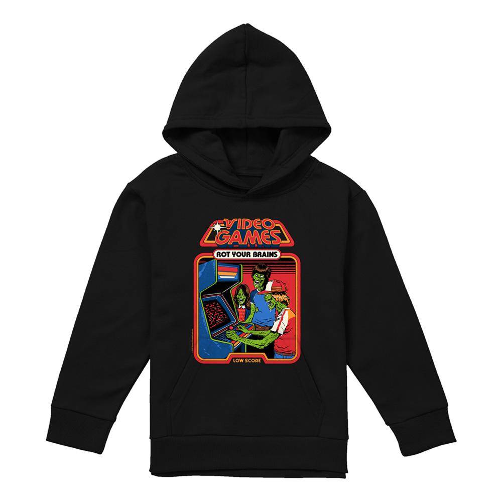Steven Rhodes Childrens/Kids Video Games Rot Your Brains Hoodie 9-11 Years