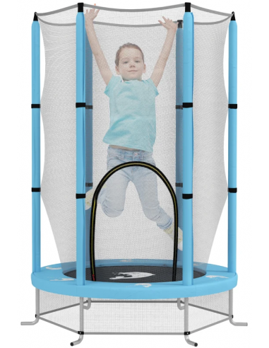 Trampolin med sikkerhedsnet H190 x Ø140 cm - Blå