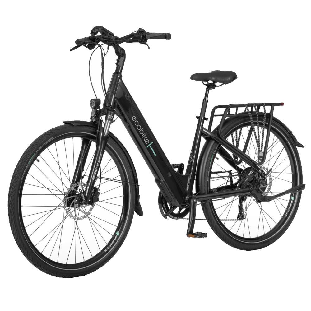 Elcykel Ecobike X-Cross Sort baghjulsmotor Medium (166-180cm Personhøjde) 630watt - 17,5ah Sort