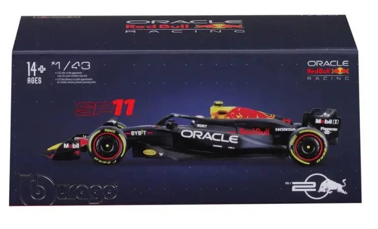 BBURAGO 1:43 F1 Red Bull Perez med Hjälm