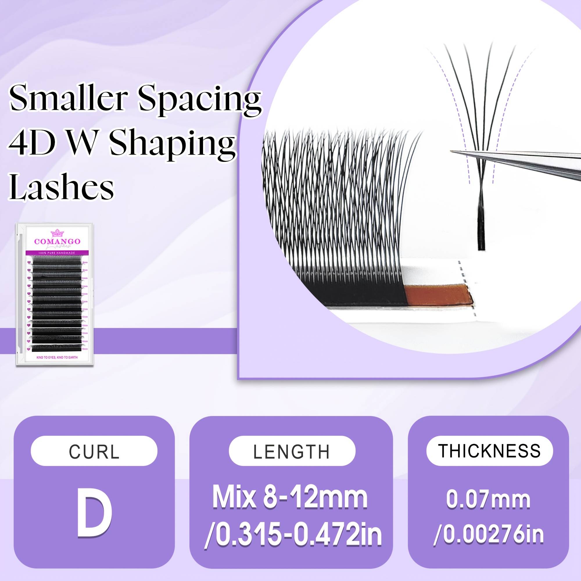 1500fan Narrow Angle 4d W-shape Lashes C/d Smaller W Shaped Eyelash Extension Imported Material Handmade False Eyelashes 8-15mm Premade Volume Fans 0.07mm Thickness Light Automatic Flowering Salon
