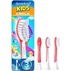 3-pack demirdental Kids Tandborsthuvuden, kompatibel med Philips Sonicare eltandborstar för barn från 7 år, HX6043 HX6044, Röd