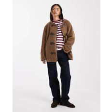 ONLY - Lysebrun duffelcoat i imiteret pels-Brown - 42