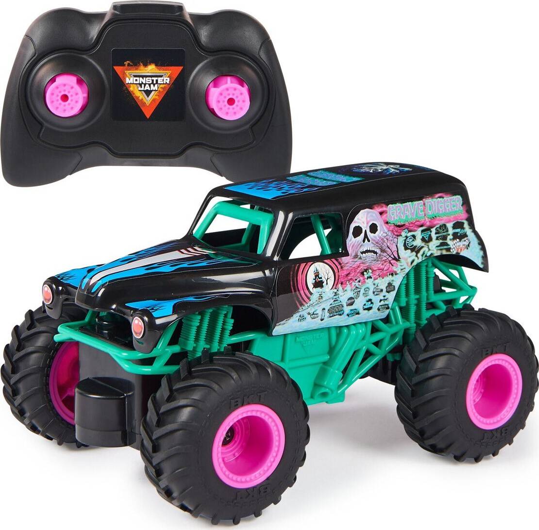 Monster Jam Rc 1:24 - Neon Grave Digger (6068268) - Spin Master