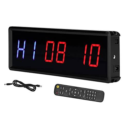 Gym Timer, LED Interval Timer Count Down Up Klocka Stoppur med Fjärrkontroll för Home Gym Fitness, Bokmärken
