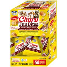 INABA Dog Churu Fun Bites Chicken with Cheese 8x12g wrap med kyckling och ost för hundar
