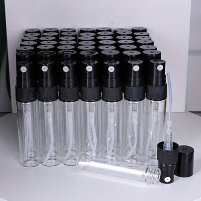 2ml/3ml/5ml/10ml mini-sprayflaskor för fin dimma - bärbar resesprayflaska med parfym och återfuktande atomizer, parfymfri, påfyllningsbar, lämplig för - Svart och Vitt
