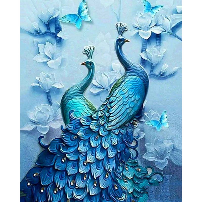 5D DIY Diamantmålning Animal Peacock Broderi Korsstygn 3D Heminredning 30X40CM