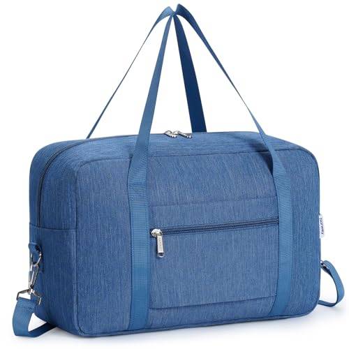 för kabinväska 40 x 20 x 25 cm, undersäte, vikbar, resväska, handbagage, Marinblå