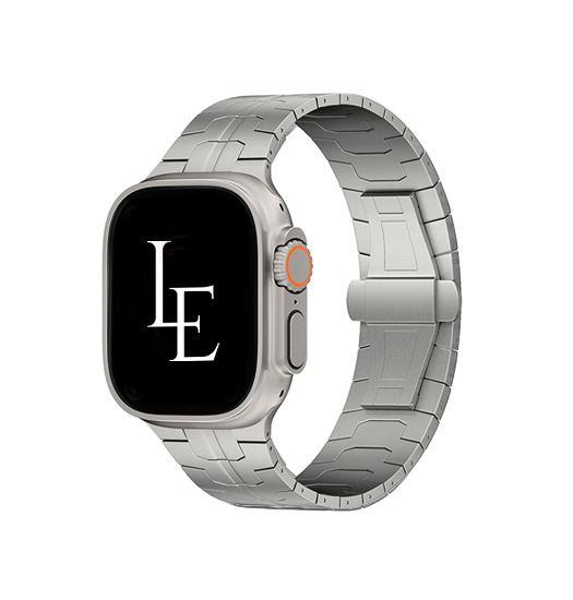 Apple Watch (42/44/SE/45/46/49mm) - L'Empiri™ X36 Ægte Titanium Rem - Sølv