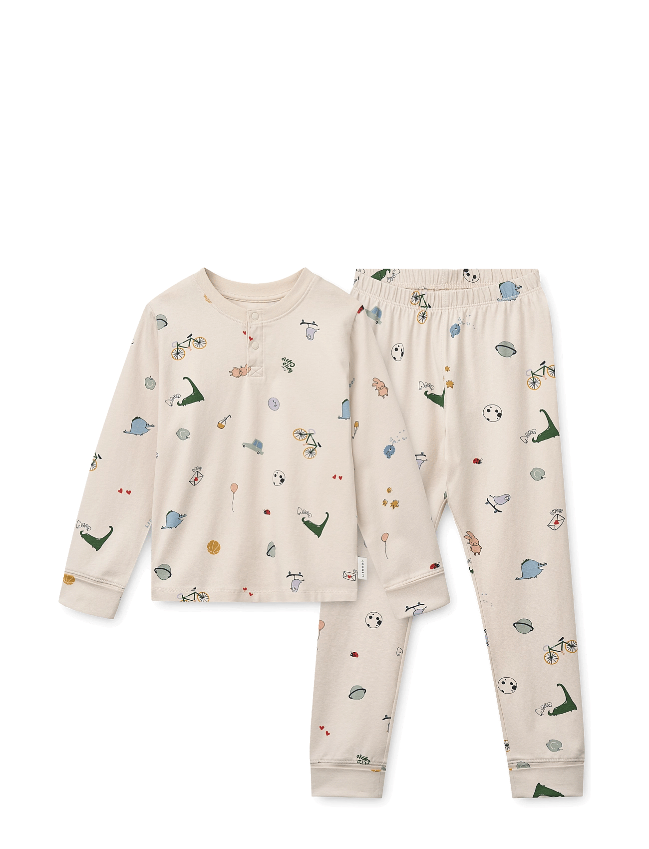 Liewood Wilhelm Grow Printed Pyjamas Set - Beige - 98/104
