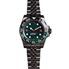 Japanska automatiska rörelser klockor för män nattljus rostfritt stål mekanisk herrklocka Marinemaster vattentätt armbandsur, gRÖN, Klassisk