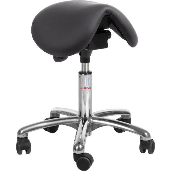 Dalton Sadelstol, Sort, Kunstlæder, 51-64 cm, Alu