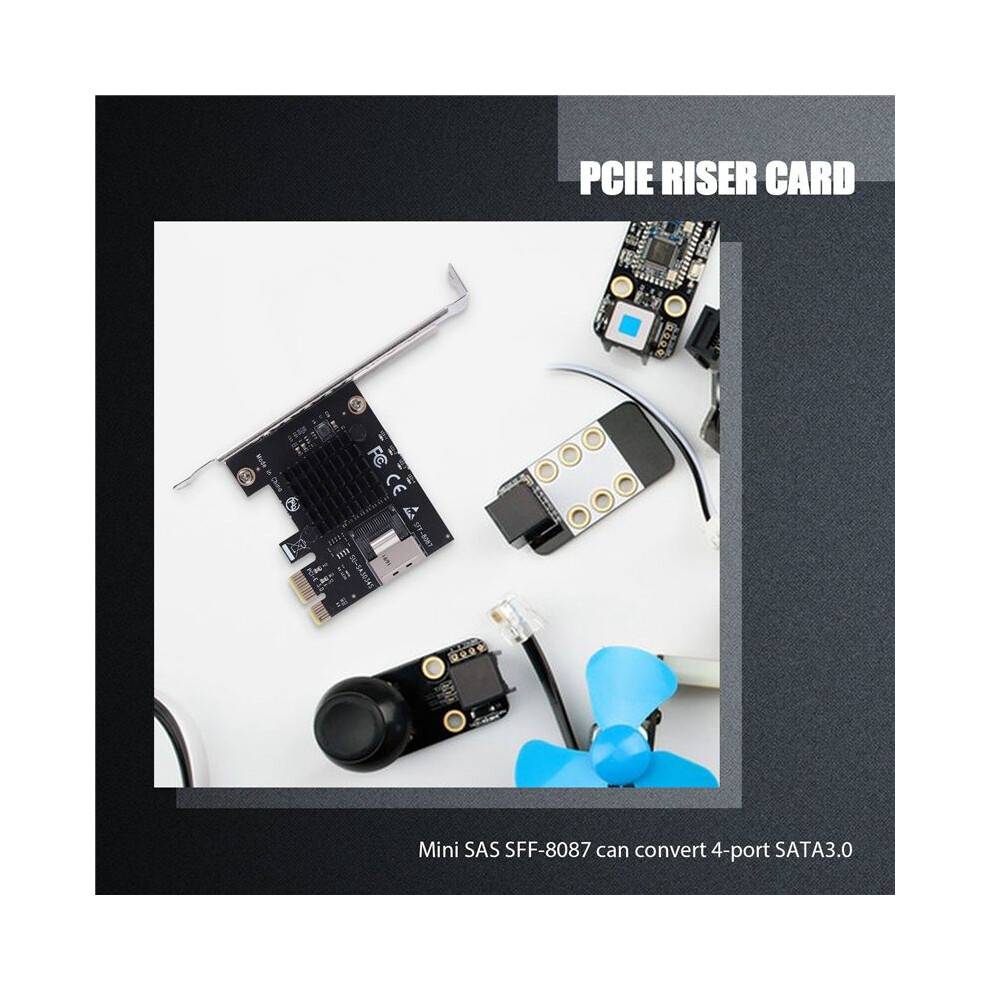 PCIE Riser Card PCIE 1X to SAS SFF-8087 SATA3.0 6Gbps Adapter Card Hard Drive Expansion Card for Chia Mining