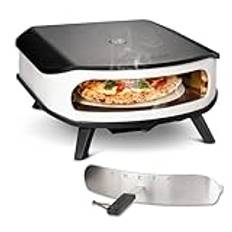 cozze® 17 tum pizzaugn med vridsten, LED och dörr – 8,0 kW/50 mbar, inklusive regulator och 1,1 m slang – perfekt för krispiga pizzor