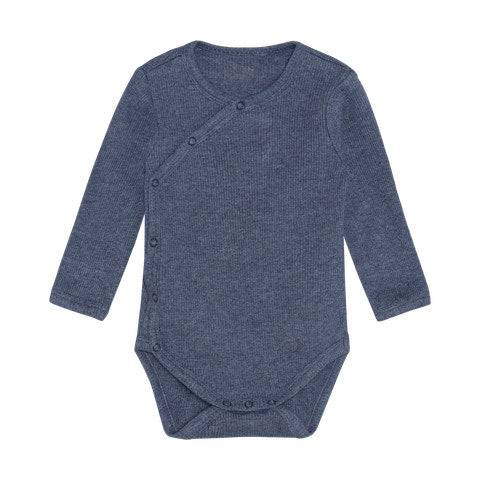 Fixoni - Langærmet Wrap Body Melange Rib - Vintage Indigo Melange 423101.