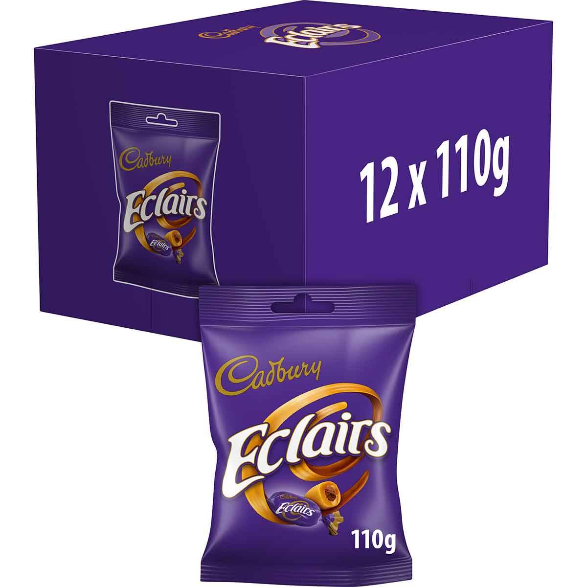 Cadbury Chocolate Eclairs 110g Bag (Box of 12)