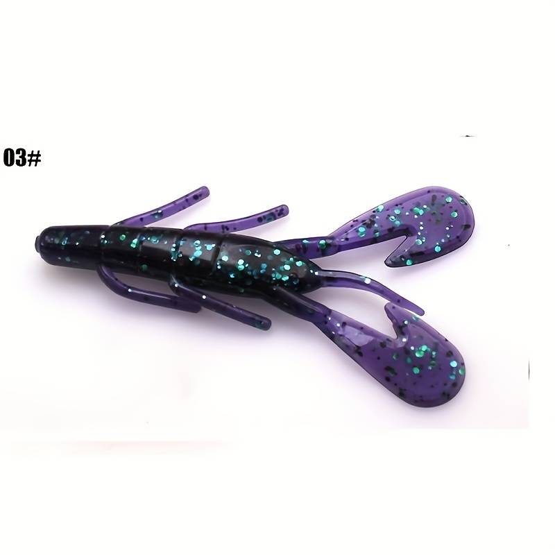 6pcs Shrimp Shape Sickle Shrimp Soft Bait Lure For 8cm/5.58g Black Pit Soft Bait Floating Shrimp Lure Fake Bait For