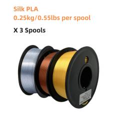 TEMU 3d Printer Filament, 250g Pla Filament Bundle, Muticolor Printing, 250g/0.55lbs Spool, 3 Rolls, Golden + Silver + Copper