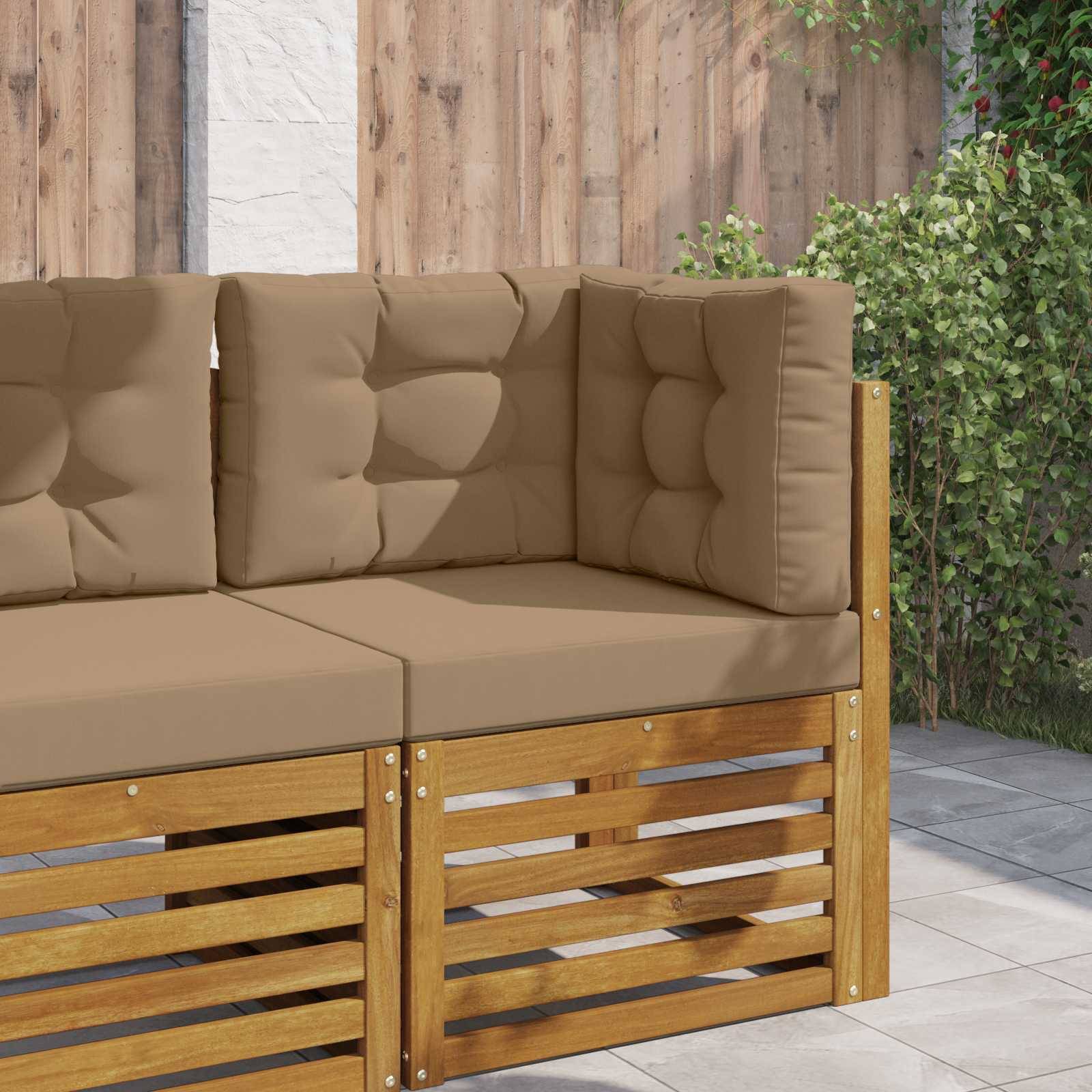 Udendørs Sofa Pude 3 pcs Gråbrun Polyester