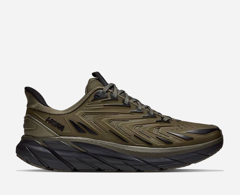 HOKA Clifton UTL Schuhe für Herren in Antique Olive/Black Größe 42 2/3 | Lifestyle