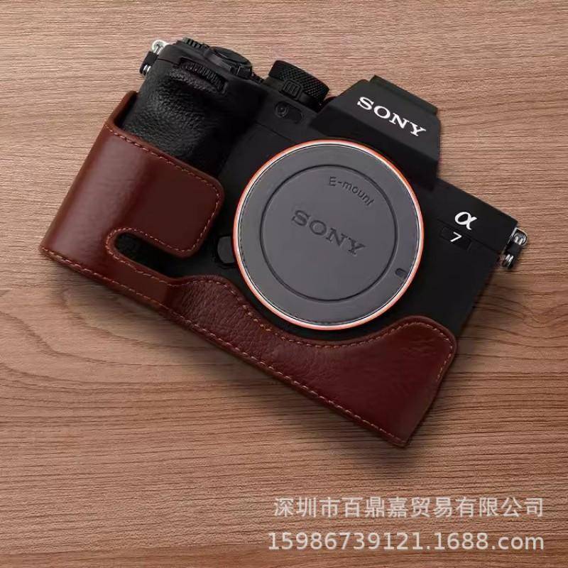 Äkta fullnarvat läder Kameraväska Sony A7 IV A7R V A7S III A1 Micro Four Thirds Spegellös