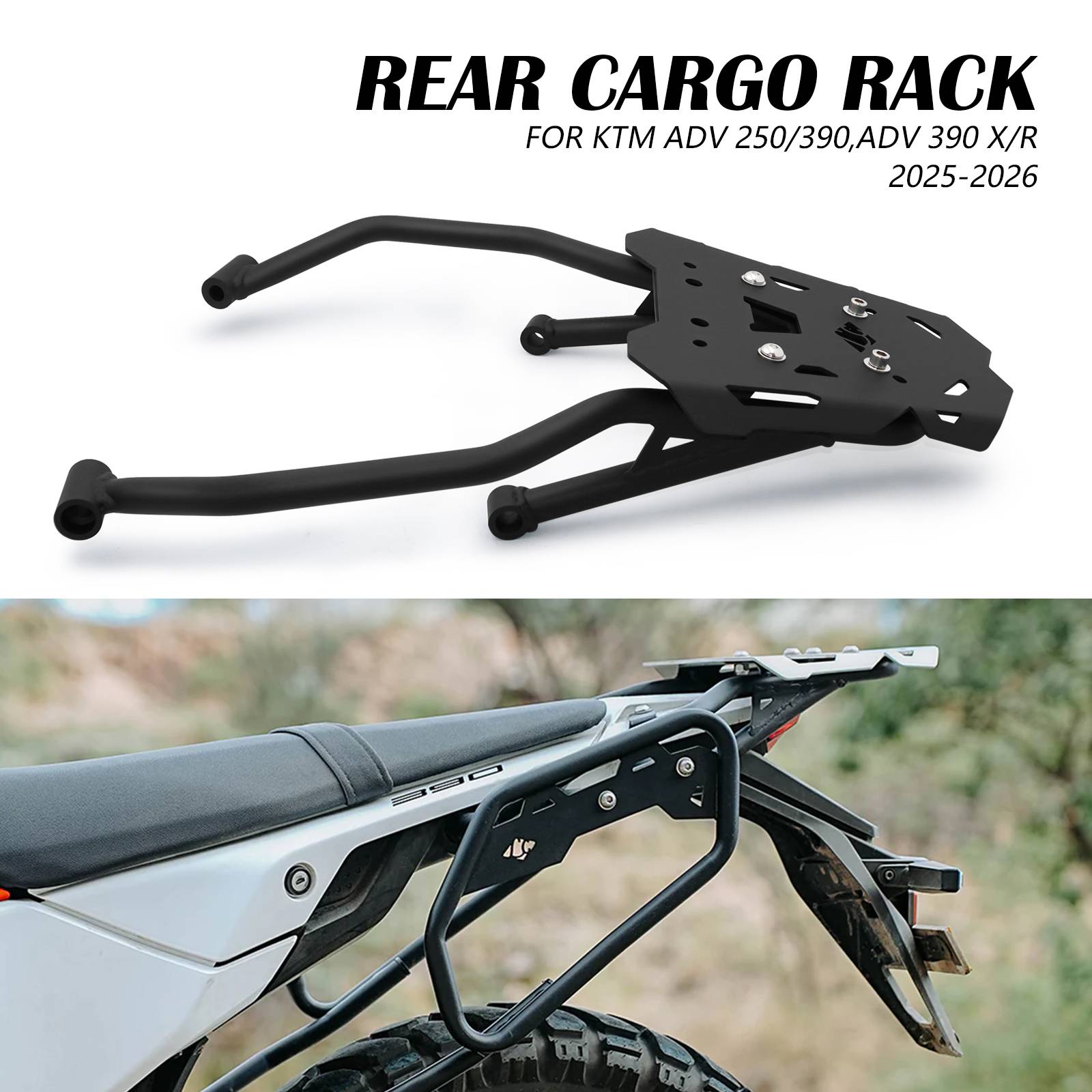 For KTM 250 390 ADVENTURE ADV X R 2025 2026 250adv 390adv Motorcycle Rear Saddle Cargo Rack Side Luggage Pannier Carrier Support
