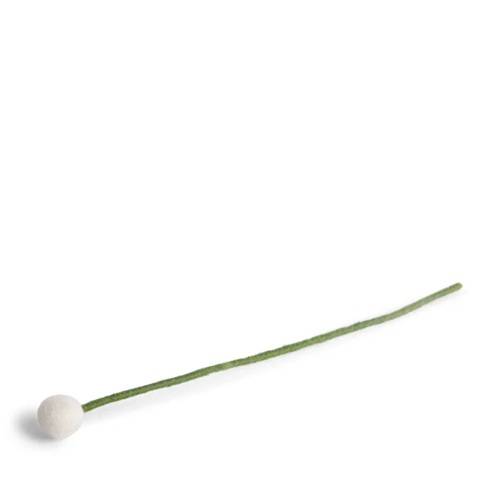Gry & Sif - Blomsterstilk hvid Dia 2 - 30 cm - filt.
