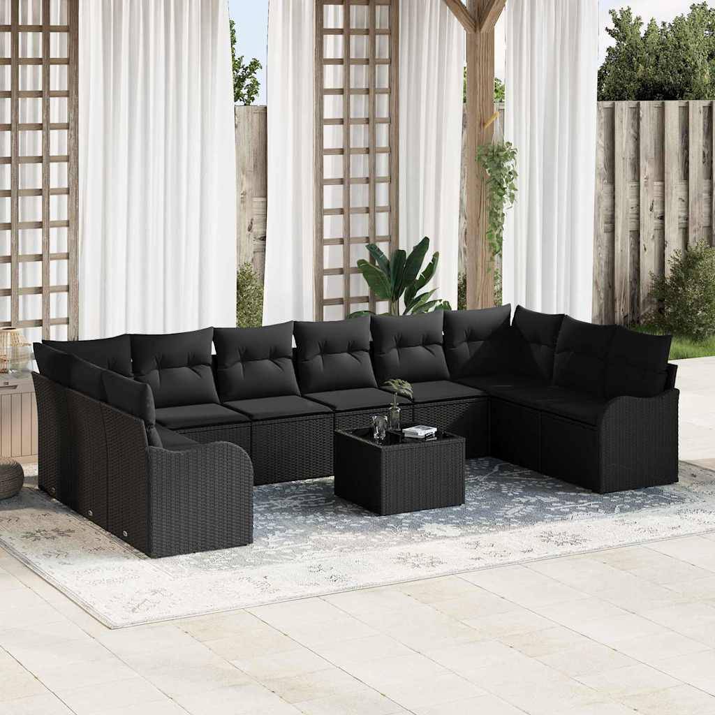 Havesofa Sæt 55 X 55 X 37 Cm Polyrattan - Sort
