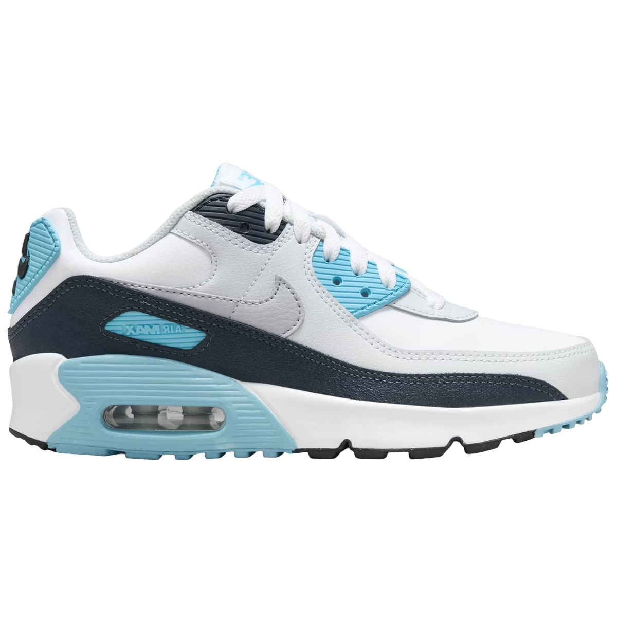Nike Air Max 90 White Baltic Blue Armory Navy Wolf Grey - 36
