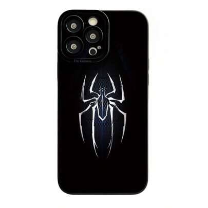 1 st. vitt, stötsäkert telefonskal med spindelnätsmönster, kompatibelt med Apple,/kompatibelt med Galaxy, kompatibelt med Infinix, kompatibelt med Red - Svart (Multi-size)