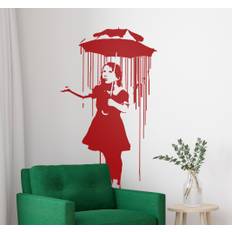Banksy tjej med paraply vardagsrum väggdekoration