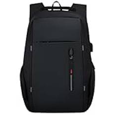 TFixol Laptop-ryggsäck för 17-tums bärbar datorväska med USB-port Mode vattentäta ryggsäckar Svart