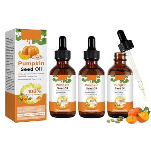 Pumpkin Seed Oil Pumpafröolja för hår, 100 % ekologisk bärarolja perfekt för hydratisering och reparation av torrt, skadat hår