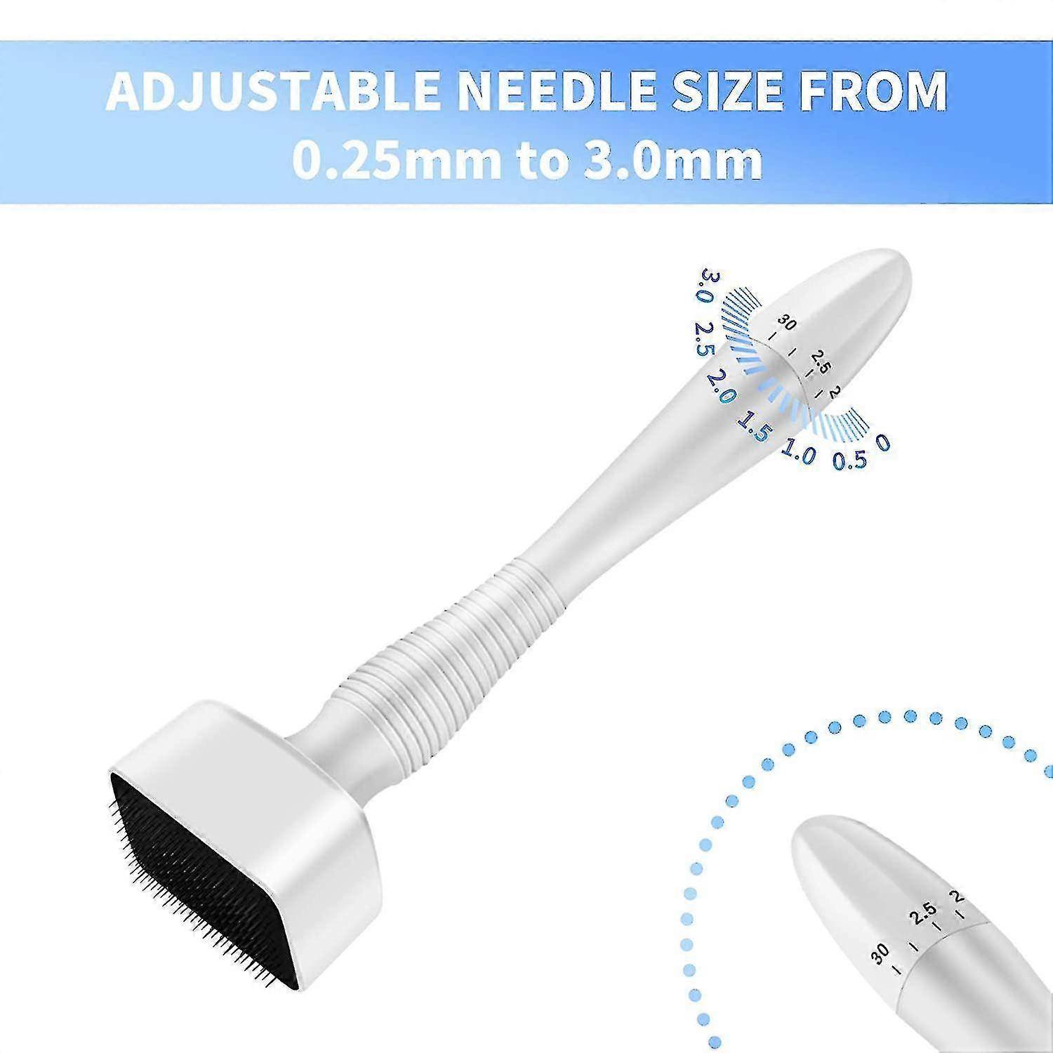 140A Medicinsk Microneedling-rulle med Justerbar Nållängd för Hårbotten-seruminfusion, Hårtillväxt och Hudföryngring