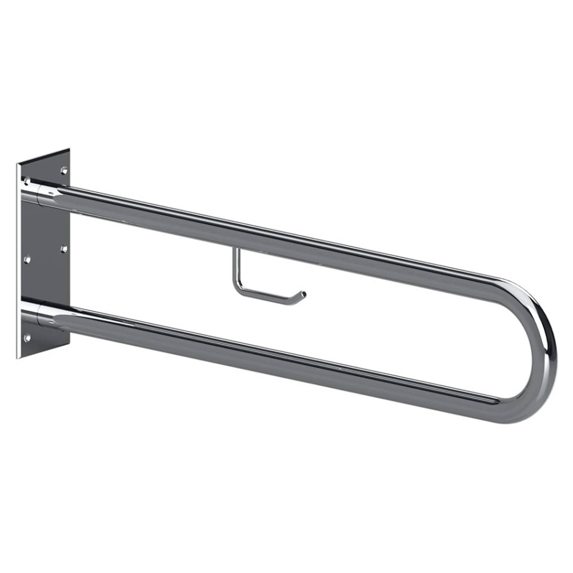 Stödhandtag med Toalettpappershållare Steda 81 cm Dubbel Krom Blank Utan Kåpa