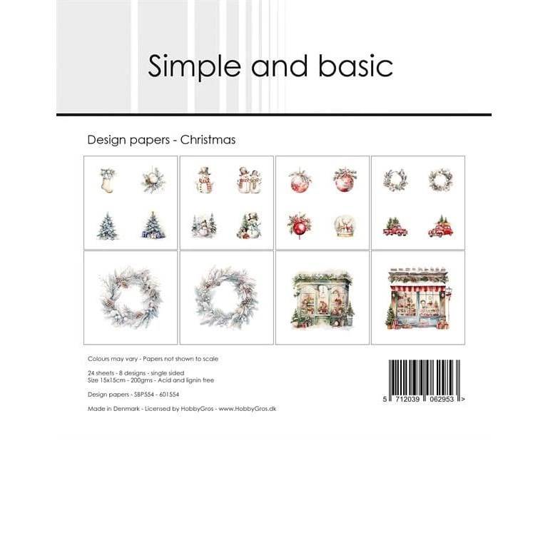 Scrapbookingpapper - 15x15cm - Christmas