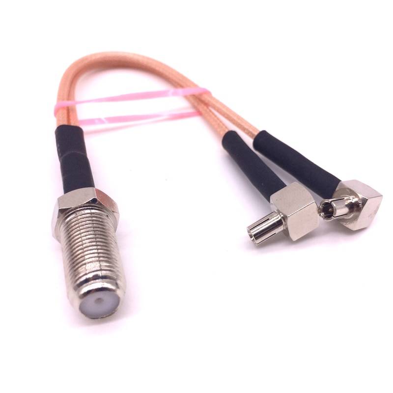 Jx antenn pigtail kabel f till två dubbla ts9 y typ 2 x ts9/ crc 9/ sma kontakt f hona till ts9 rätvinklig krympkabel 15cm för 3g/4g modem - F-dubbel ts9
