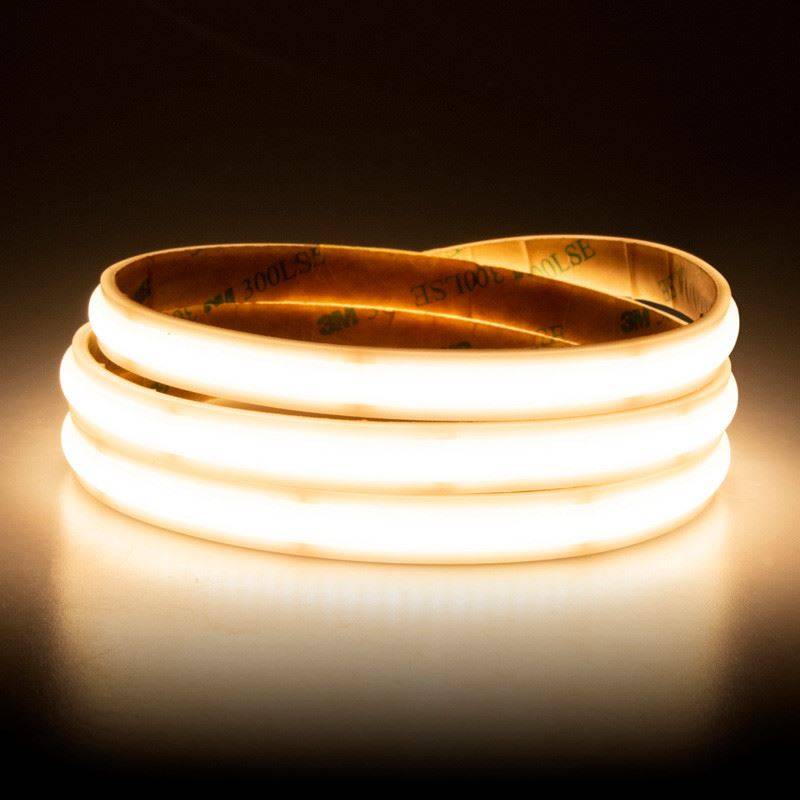 5 meter 24V COB Led strip 10W Ra90 IP67 3000K varm hvid