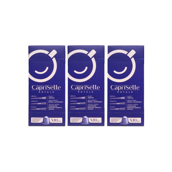 Coffee capsules for Nespresso® machines Caprisette Royale, 3 x 10 pcs.