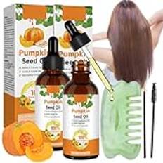 KERANEET Pumpafröolja hår 2 stycken Pumpkin Seed Oil hårolja pumpafröolja hår Pumpkin Seed Oil för Hair Plantaire hårolja pumpafröolja för fuktgivande hårbotten män och kvinnor