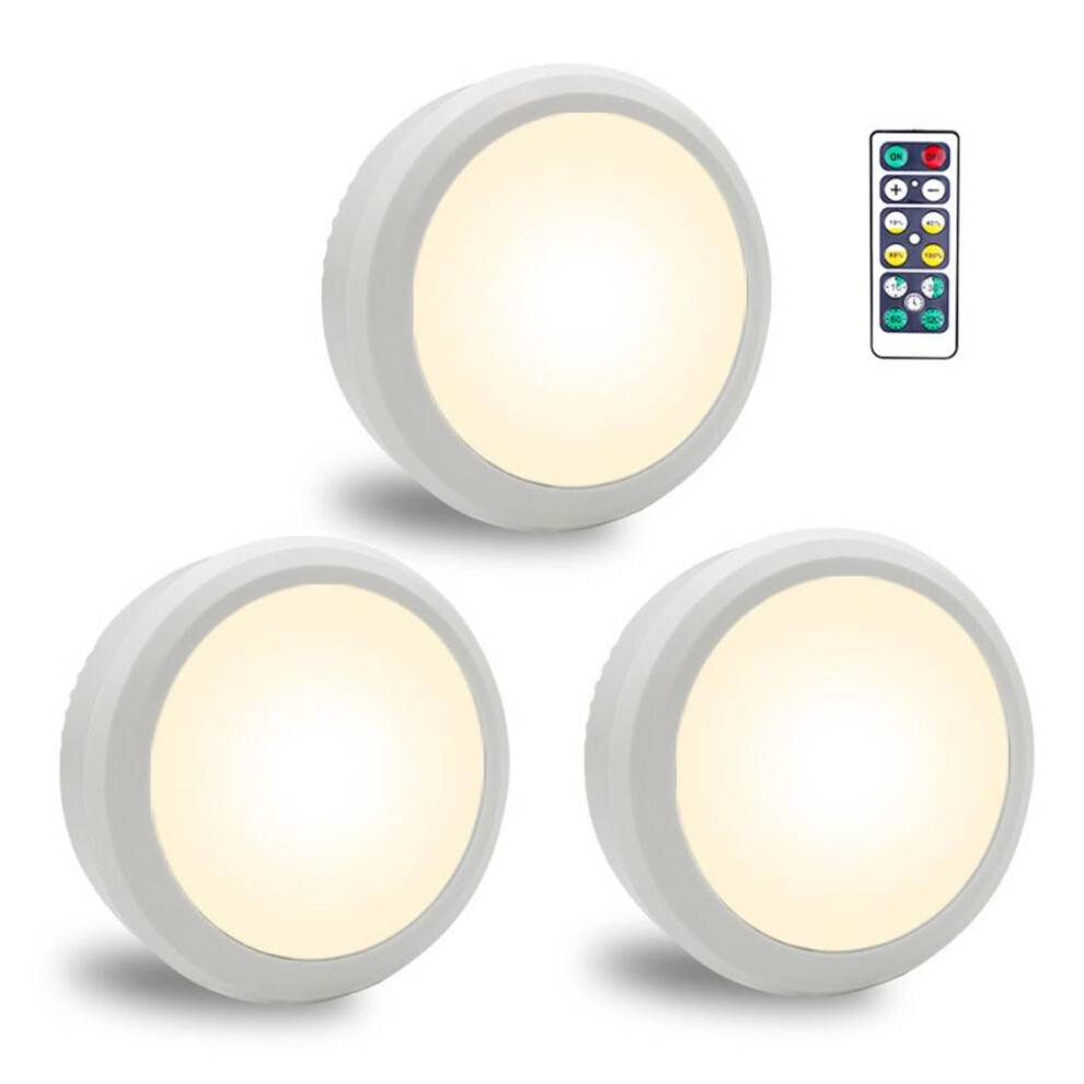 LED-spotlights, batteridrivna med fjärrkontroll, vita, trådlösa, displaybelysning, hyllbelysning, pekskärmslampa för självhäftande montering