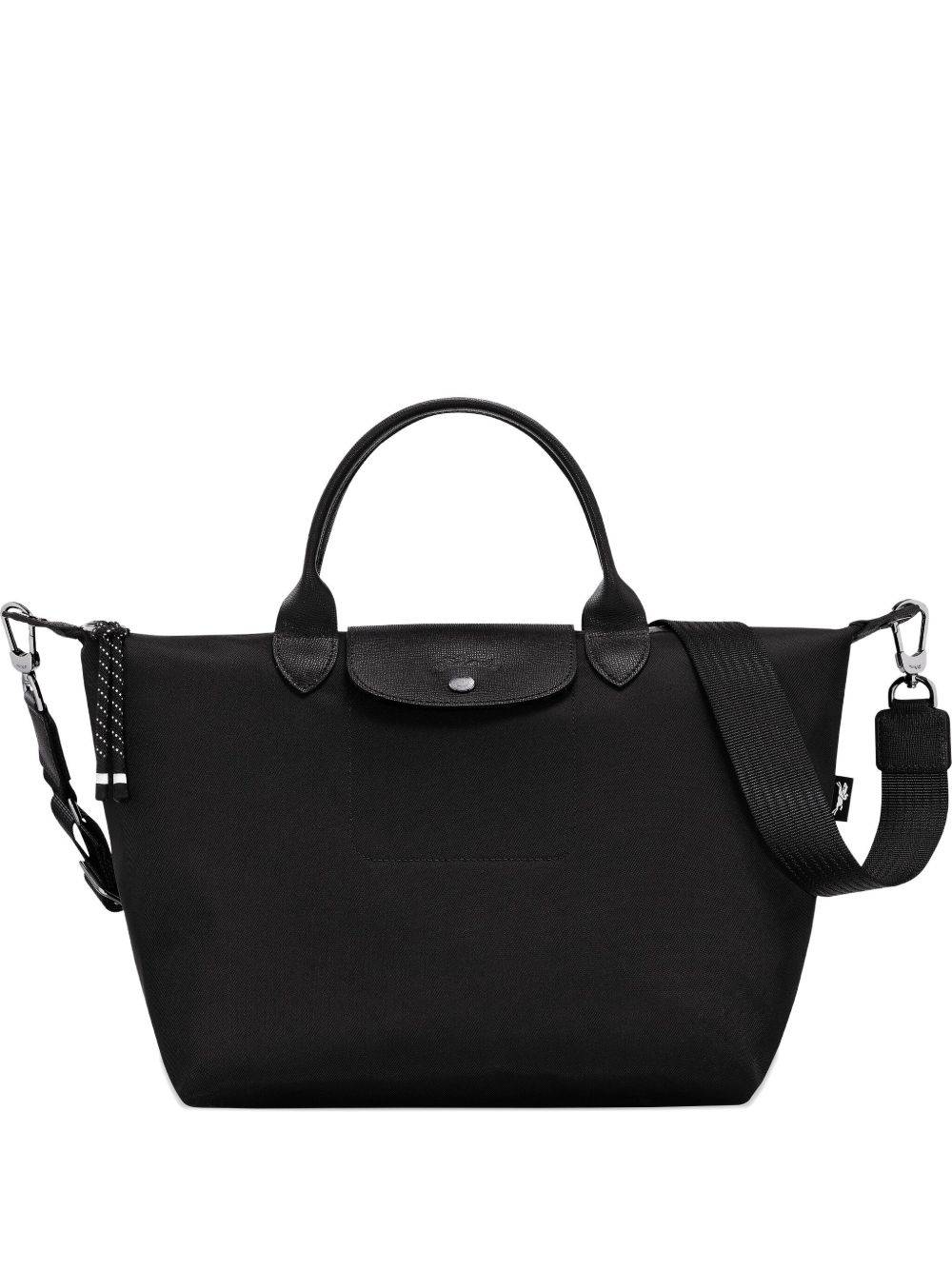 Longchamp - Le Pliage Energy stor totebag - dam - återvunnen polyamid/bovineläder - OS - Svart