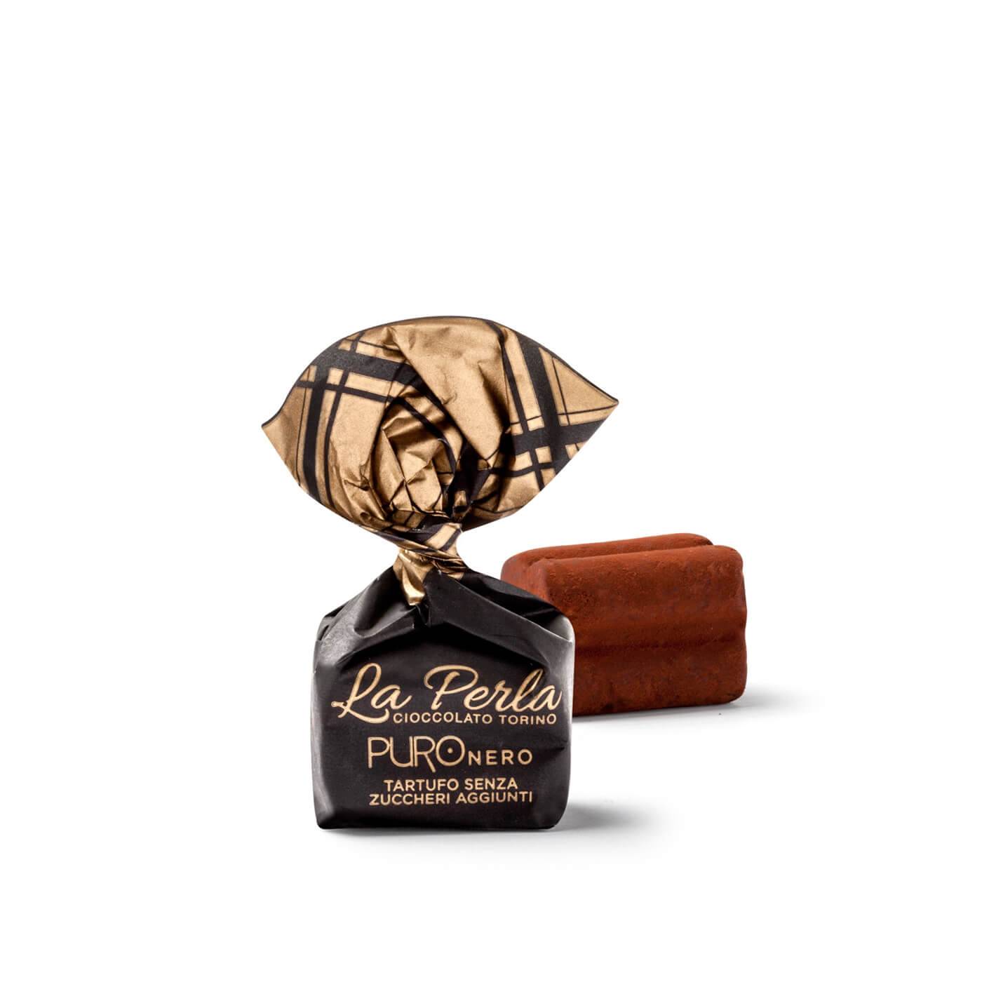 Sockerfri mjölkchokladtryffel med hasselnötter - La Perla