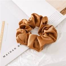 1pc kvinnor satin siden scrunchie enfärgad elastisk handgjord flerfärgad hårband hästsvanshållare pannband håraccessoarer - 4